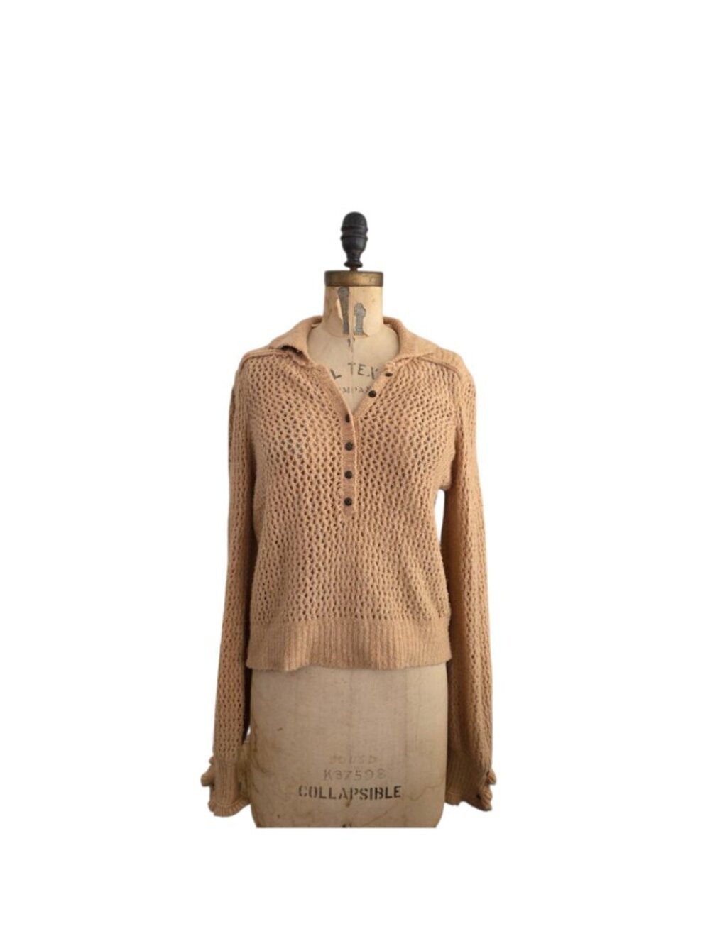 Free People Snowdrift Pullover Sweater Tan M - Picture 2 of 5